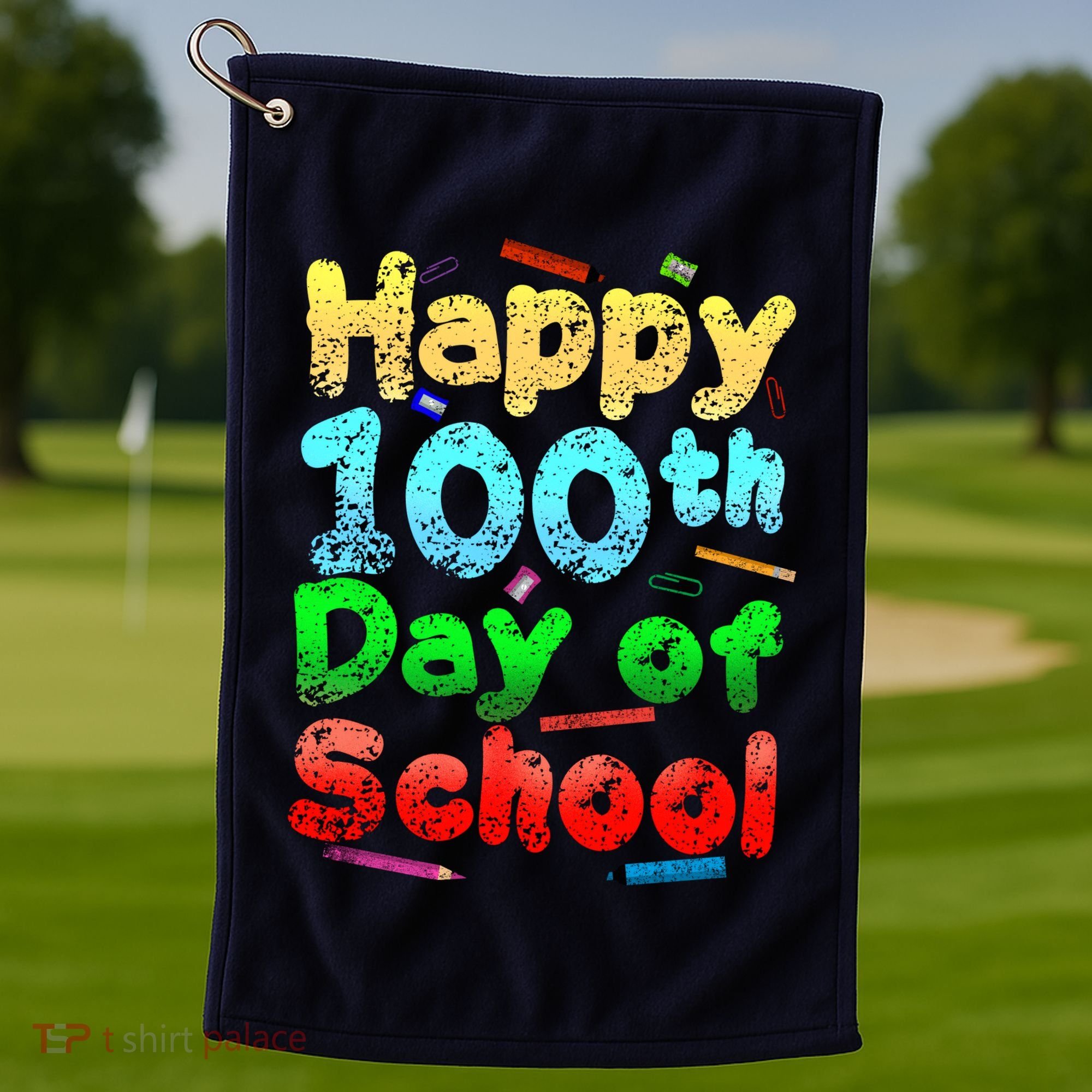 Happy 100th Day of School Golf Towel