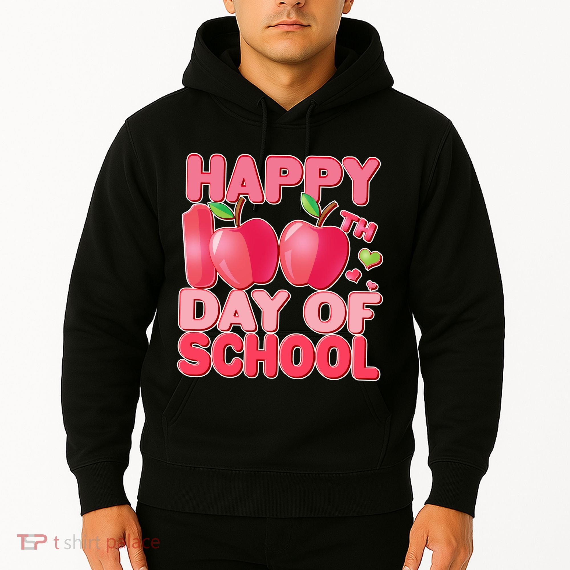 Happy 100th Day of School Cute Apples Hoodie