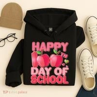 Happy 100th Day of School Cute Apples Hoodie thumb 4