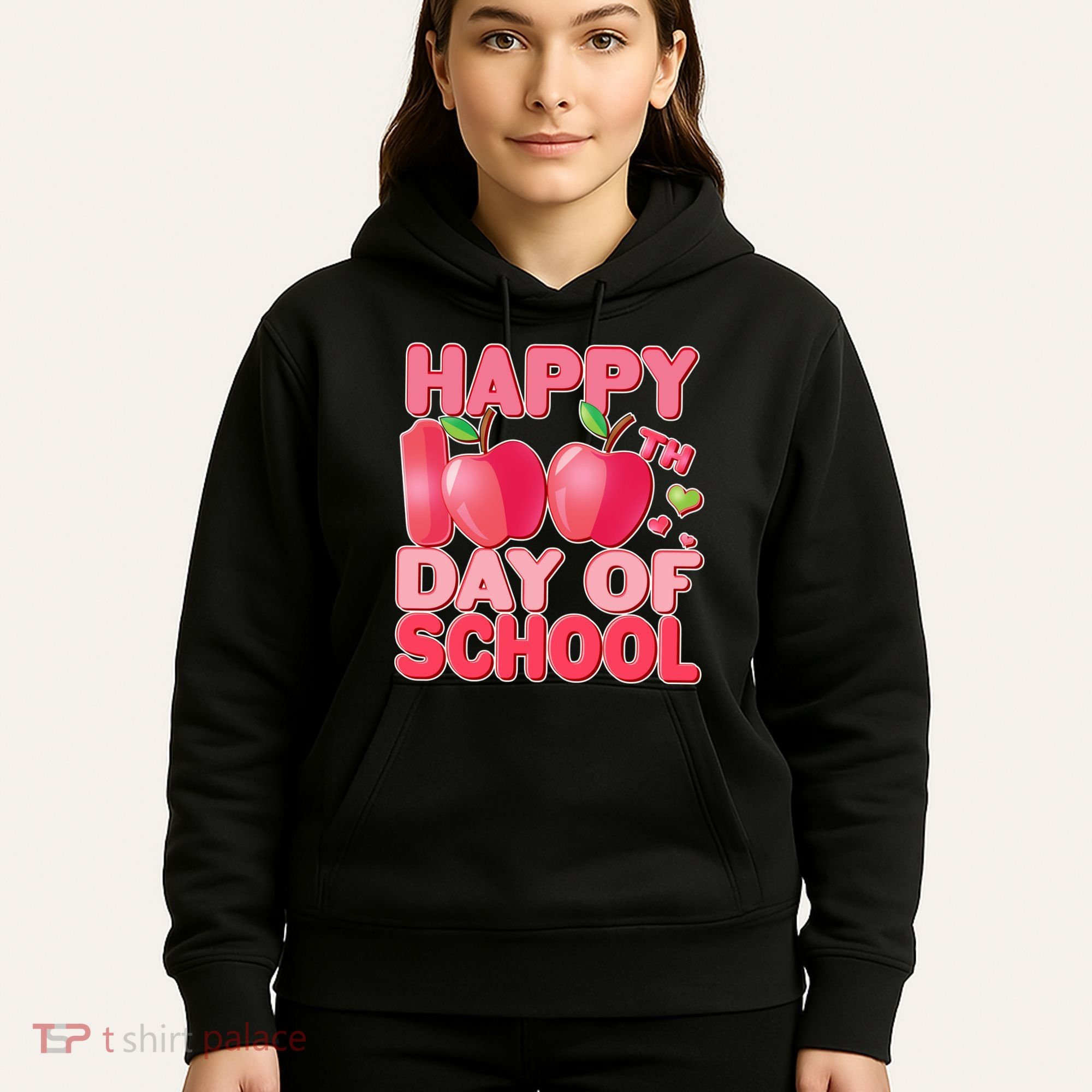 Happy 100th Day of School Cute Apples Hoodie