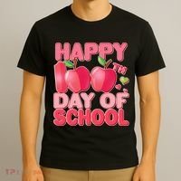 Happy 100th Day of School Cute Apples T-Shirt thumb 3