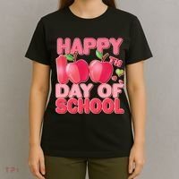 Happy 100th Day of School Cute Apples T-Shirt thumb 4
