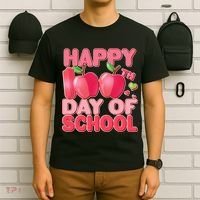 Happy 100th Day of School Cute Apples T-Shirt thumb 6