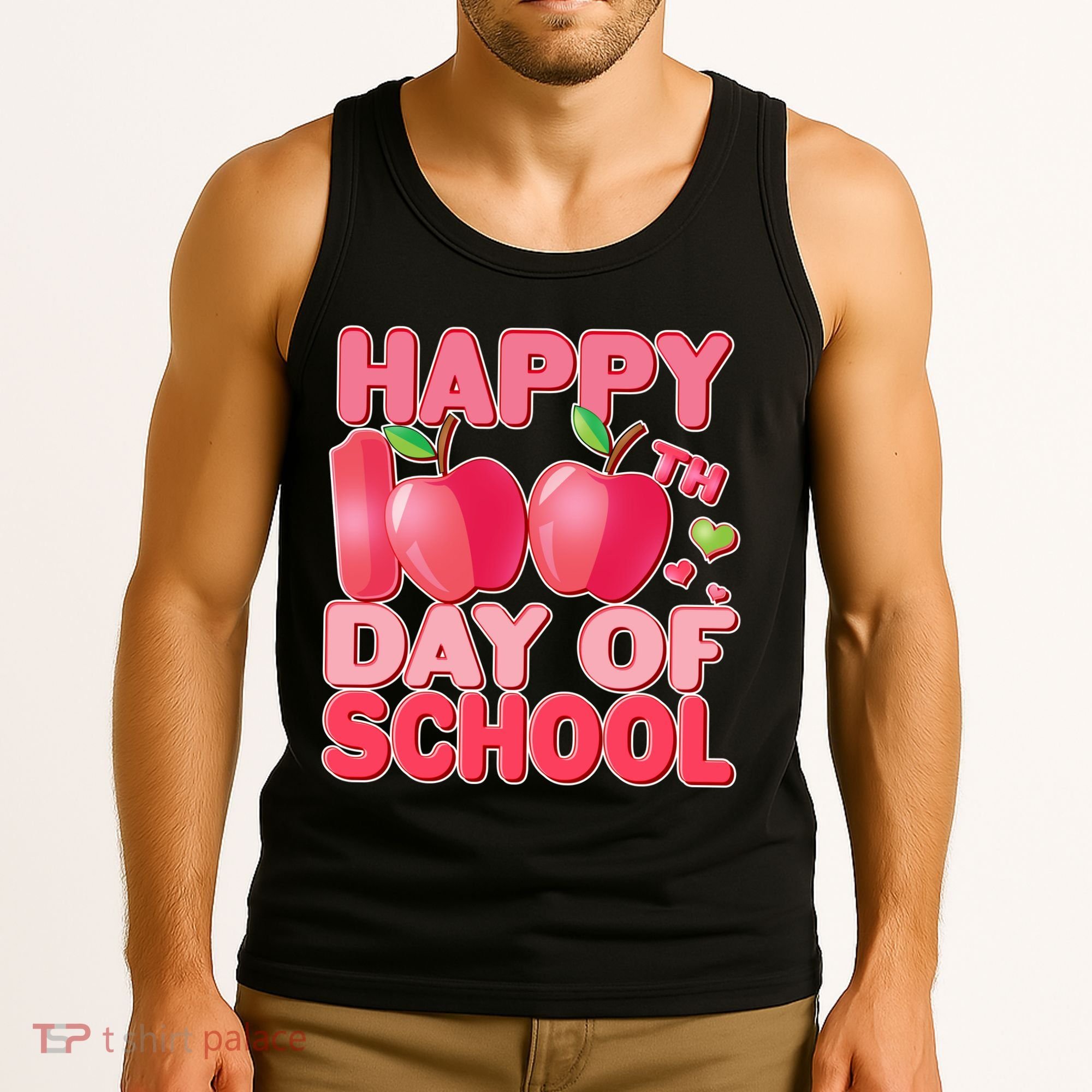 Happy 100th Day of School Cute Apples Tank Top