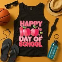 Happy 100th Day of School Cute Apples Tank Top thumb 4