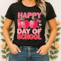 Happy 100th Day of School Cute Apples Women's T-Shirt thumb 2