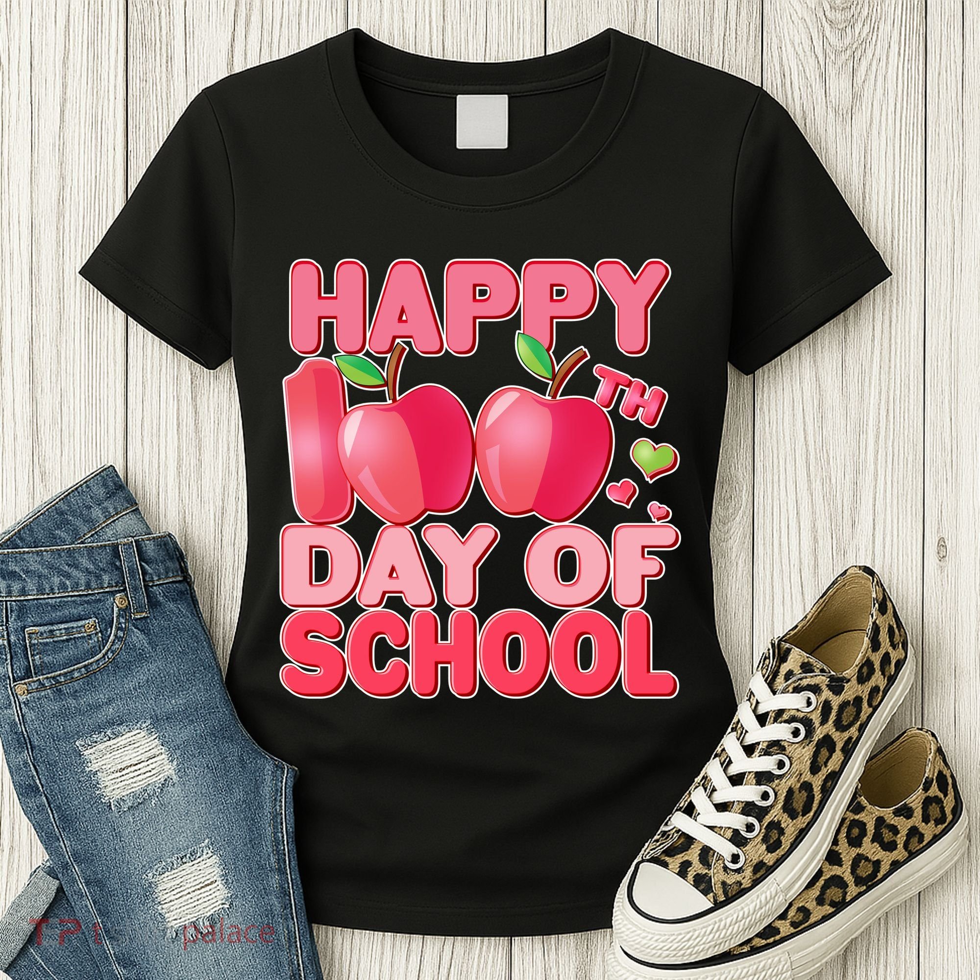 Happy 100th Day of School Cute Apples Women's T-Shirt