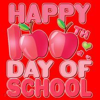 Happy 100th Day of School Cute Apples Santa Hat thumb 1