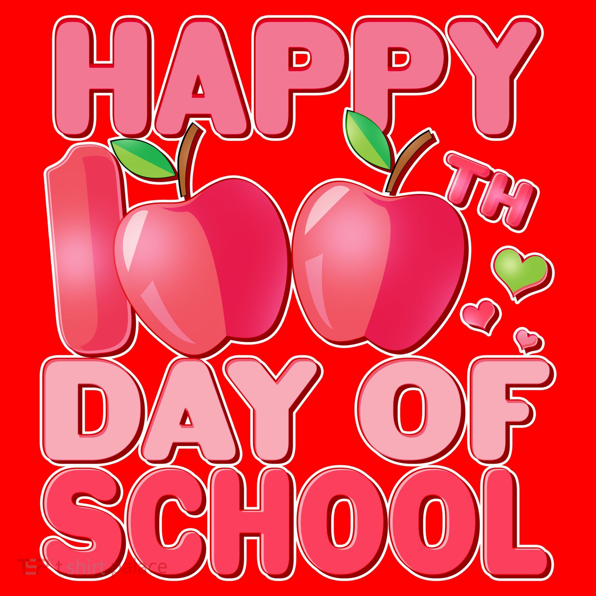 Happy 100th Day of School Cute Apples Santa Hat