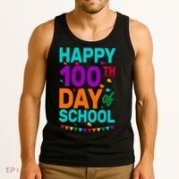 Happy 100th Day Of School For Teacher Or Child Tank Top thumb 3