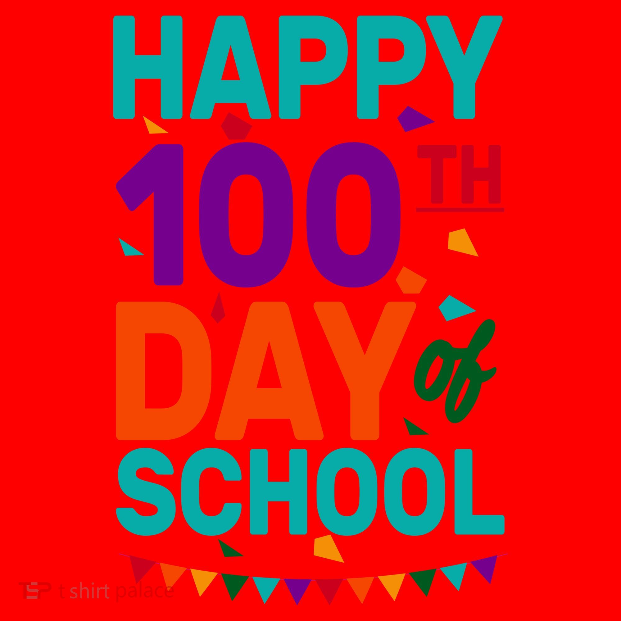 Happy 100th Day Of School For Teacher Or Child Santa Hat