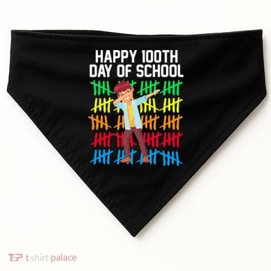 Happy 100th Day Of School Tally Marks USA-Made Doggie Bandana