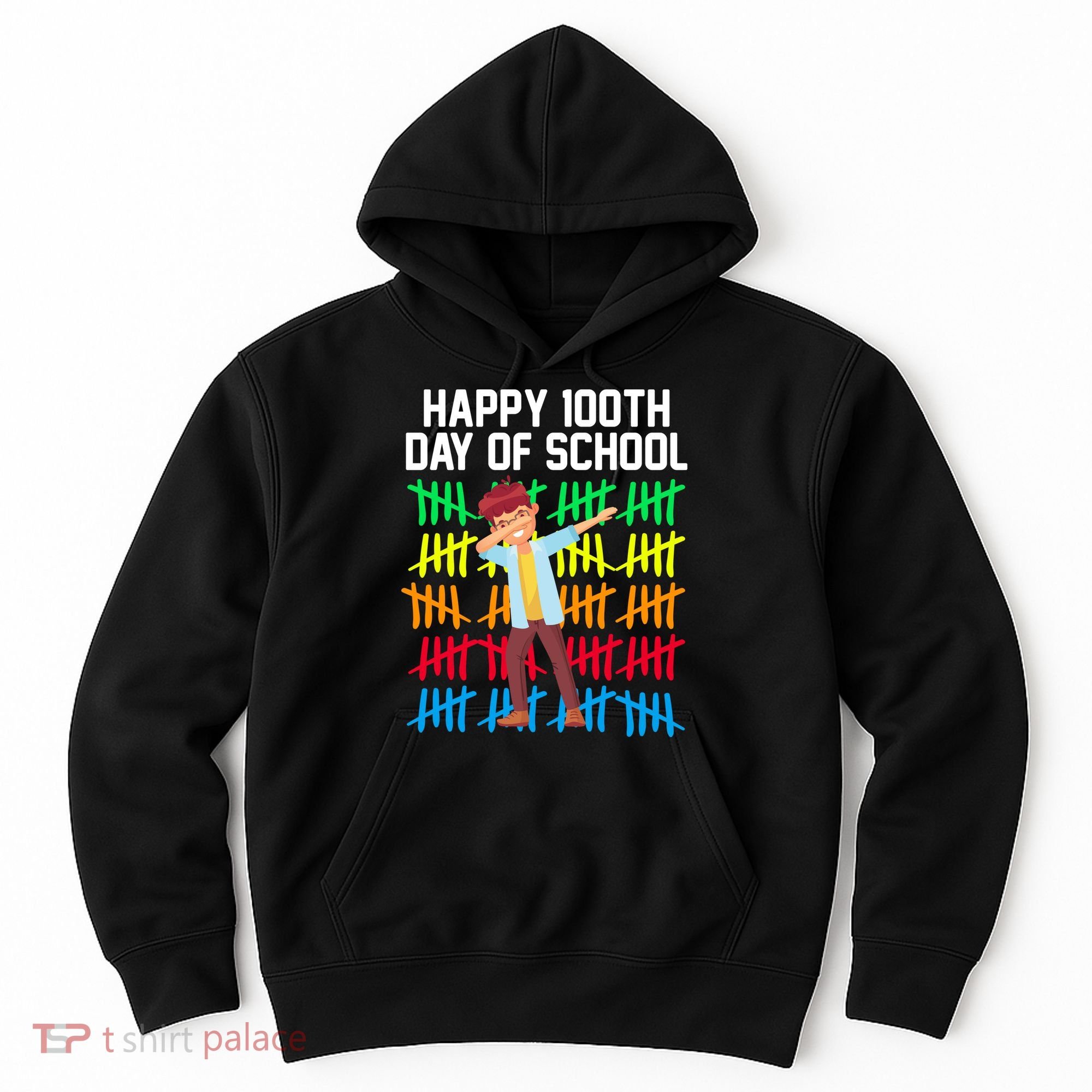 Happy 100th Day Of School Tally Marks Hoodie