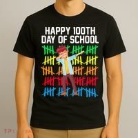 Happy 100th Day Of School Tally Marks T-Shirt thumb 3