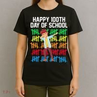 Happy 100th Day Of School Tally Marks T-Shirt thumb 4