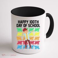 Happy 100th Day Of School Tally Marks Coffee Mug thumb 1