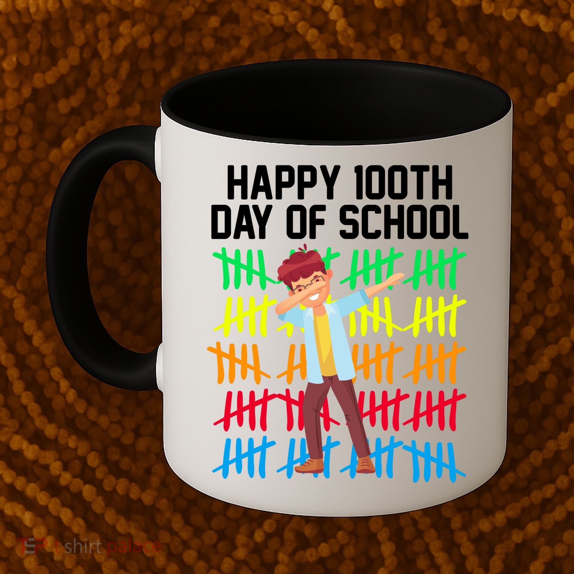 Happy 100th Day Of School Tally Marks Coffee Mug