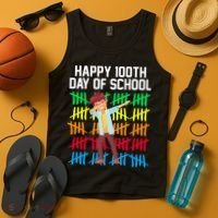Happy 100th Day Of School Tally Marks Tank Top thumb 4
