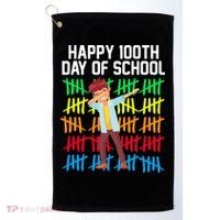 Happy 100th Day Of School Tally Marks Golf Towel thumb 0
