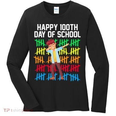 Happy 100th Day Of School Tally Marks Women's Long Sleeve Shirt