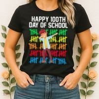 Happy 100th Day Of School Tally Marks Women's T-Shirt thumb 2