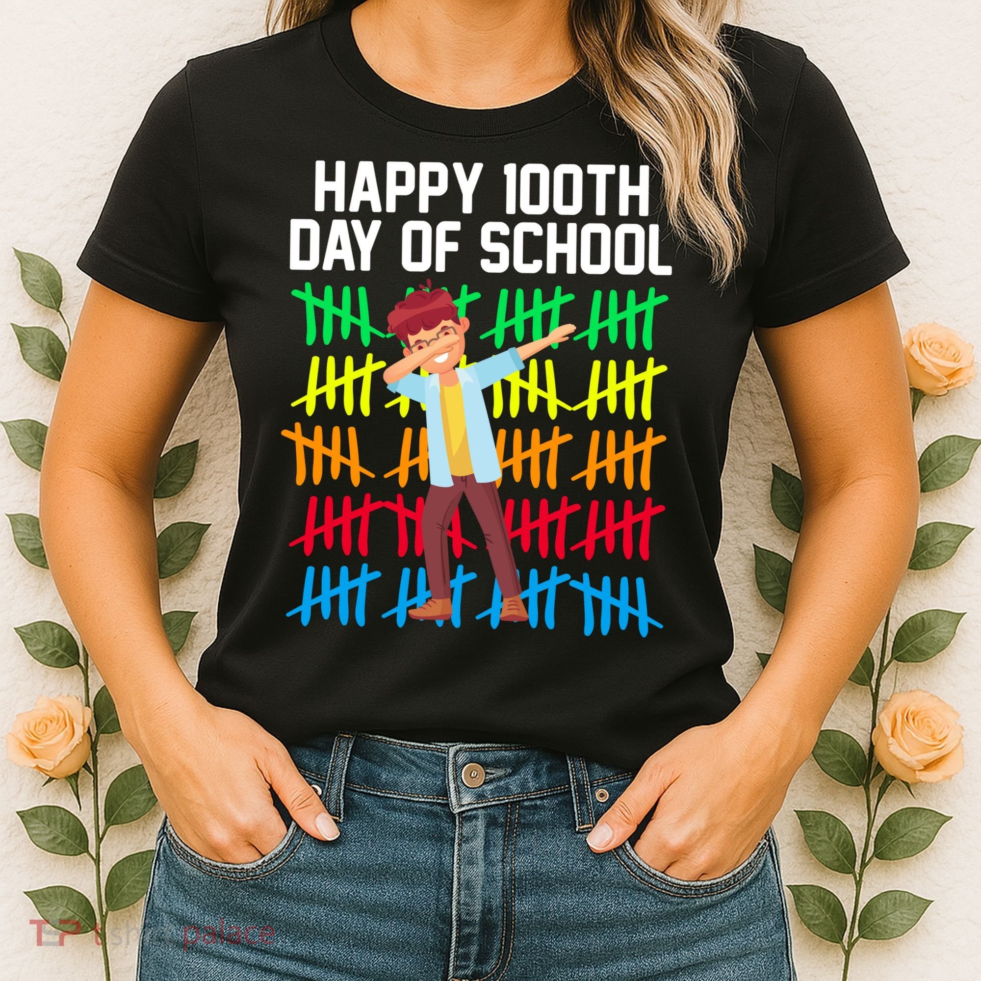 Happy 100th Day Of School Tally Marks Women's T-Shirt
