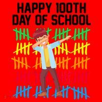 Happy 100th Day Of School Tally Marks Santa Hat thumb 1