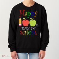 Happy 100th Day Of School Teachers Apple Women's Sweatshirt thumb 0