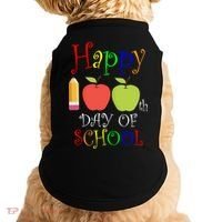 Happy 100th Day Of School Teachers Apple Doggie Tank thumb 0