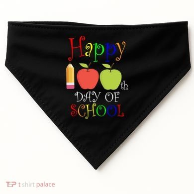 Happy 100th Day Of School Teachers Apple USA-Made Doggie Bandana