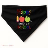 Happy 100th Day Of School Teachers Apple USA-Made Doggie Bandana thumb 0