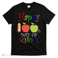 Happy 100th Day Of School Teachers Apple T-Shirt thumb 0