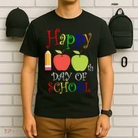 Happy 100th Day Of School Teachers Apple T-Shirt thumb 6