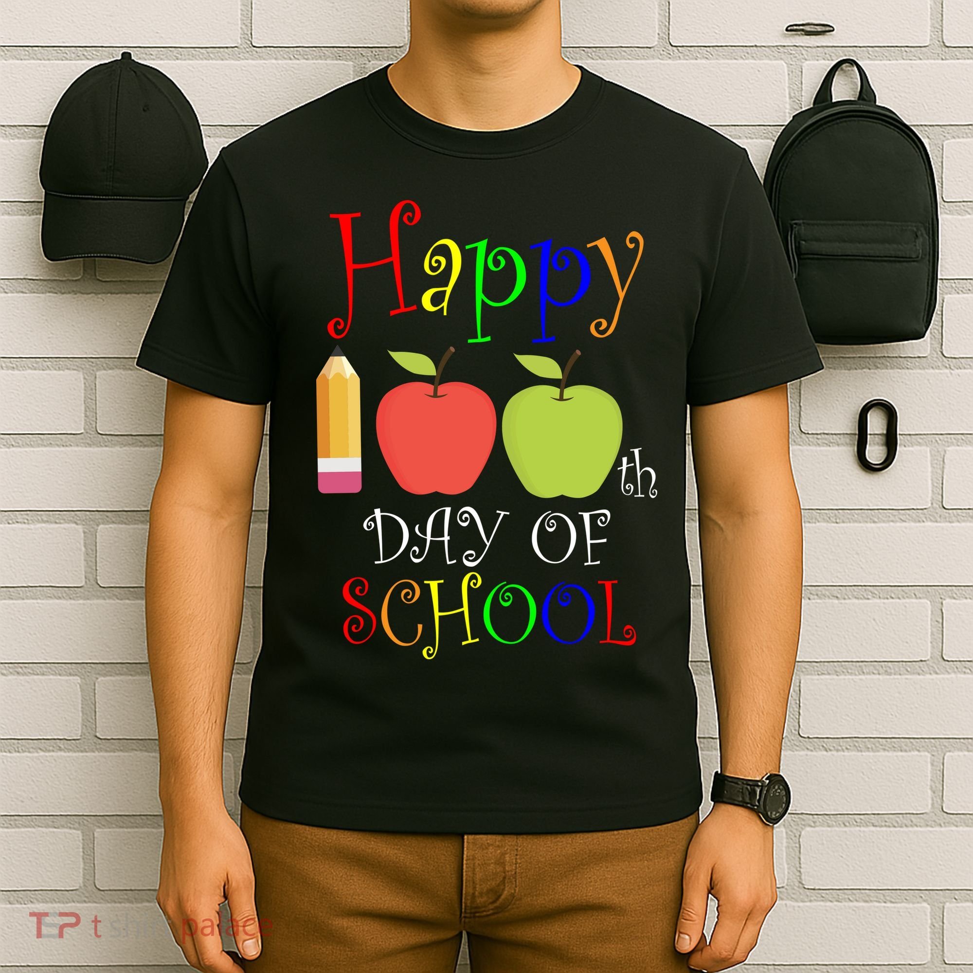 Happy 100th Day Of School Teachers Apple T-Shirt