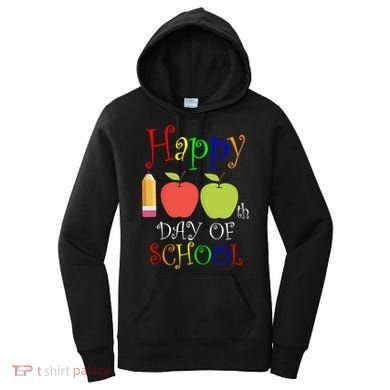 Happy 100th Day Of School Teachers Apple Women's Hoodie