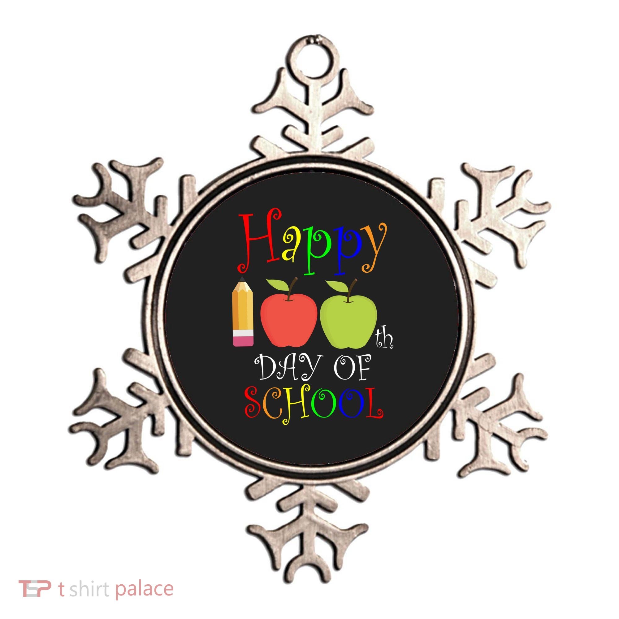 Happy 100th Day Of School Teachers Apple Ornament