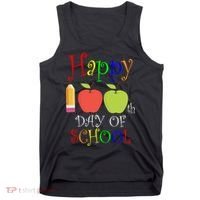 Happy 100th Day Of School Teachers Apple Tank Top thumb 0