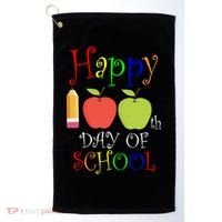Happy 100th Day Of School Teachers Apple Golf Towel thumb 0
