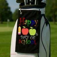 Happy 100th Day Of School Teachers Apple Golf Towel thumb 2