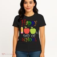 Happy 100th Day Of School Teachers Apple Women's T-Shirt thumb 4