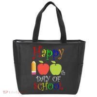 Happy 100th Day Of School Teachers Apple Tote Bag thumb 0
