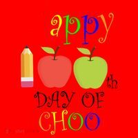 Happy 100th Day Of School Teachers Apple Santa Hat thumb 1