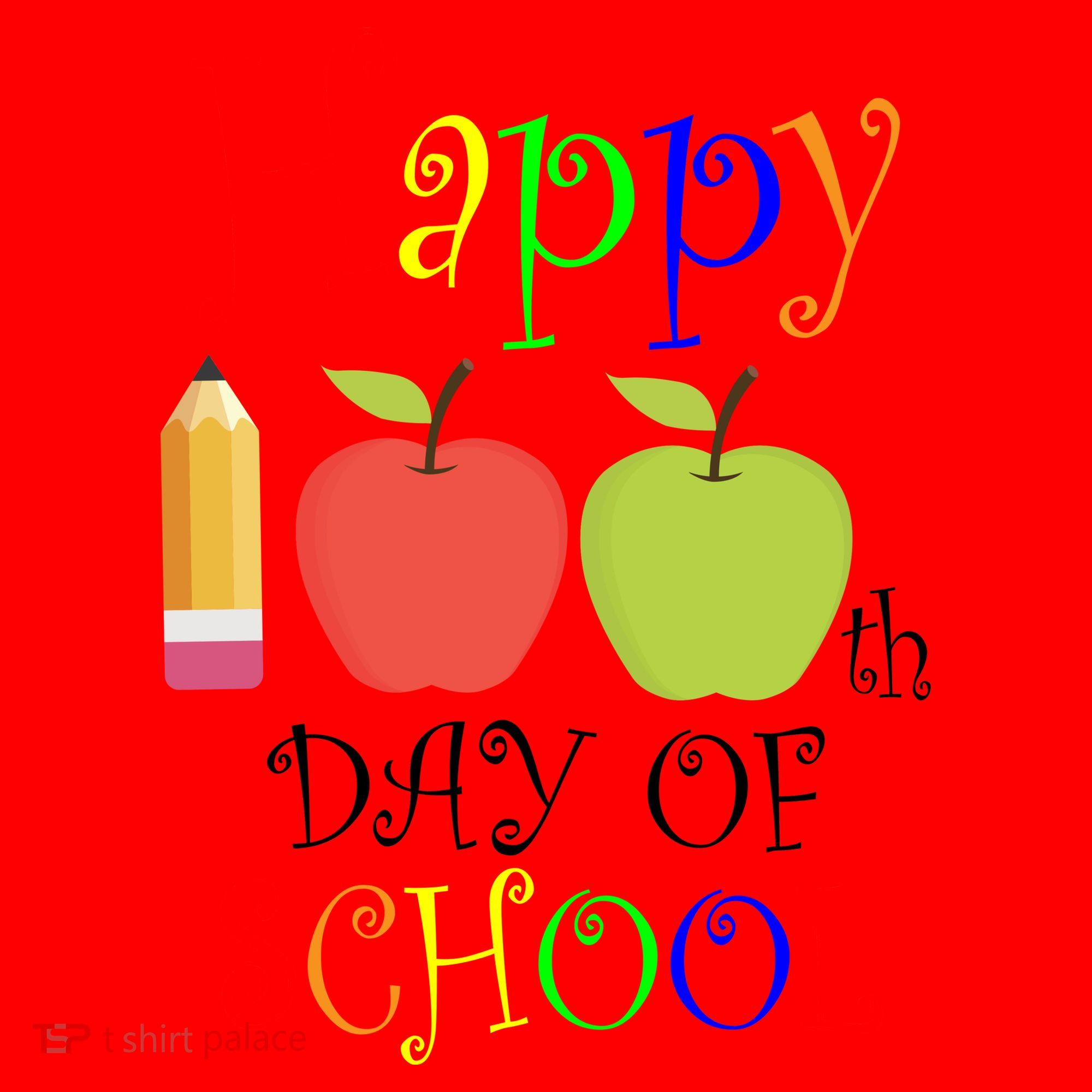 Happy 100th Day Of School Teachers Apple Santa Hat