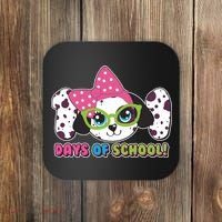 Happy 101 Days Of School Dalmatian Dog Coaster thumb 0