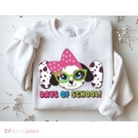 Happy 101 Days Of School Dalmatian Dog Sweatshirt thumb 2
