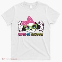 Happy 101 Days Of School Dalmatian Dog T-Shirt thumb 0