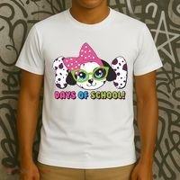 Happy 101 Days Of School Dalmatian Dog T-Shirt thumb 3