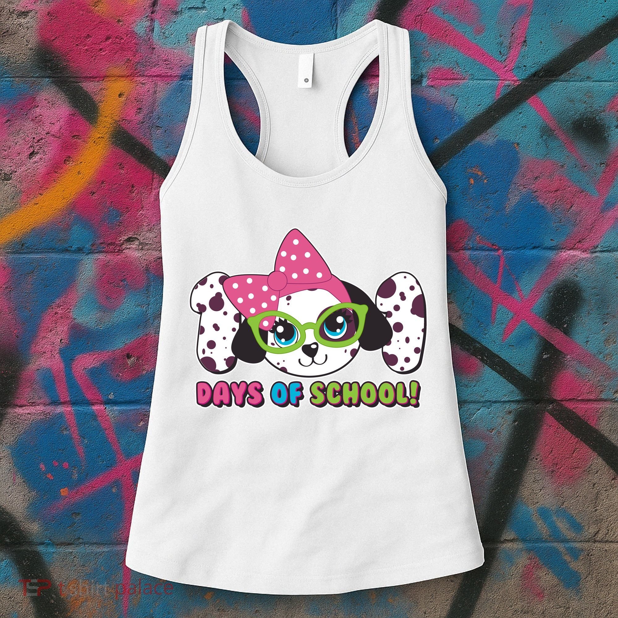 Happy 101 Days Of School Dalmatian Dog Women's Tank Top
