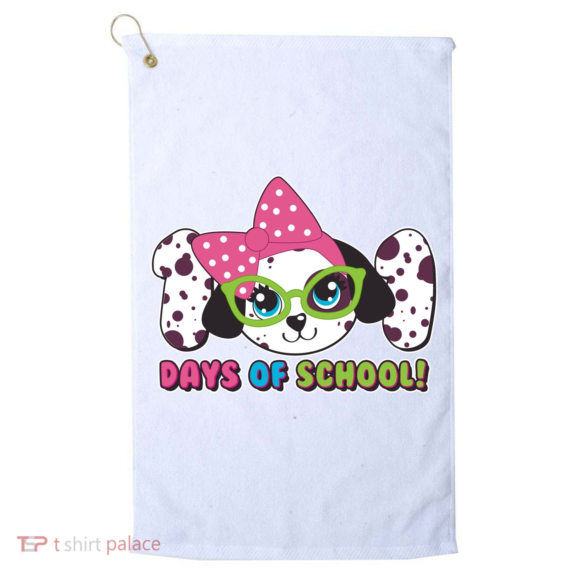Happy 101 Days Of School Dalmatian Dog Golf Towel