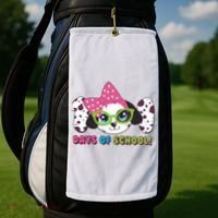 Happy 101 Days Of School Dalmatian Dog Golf Towel thumb 2